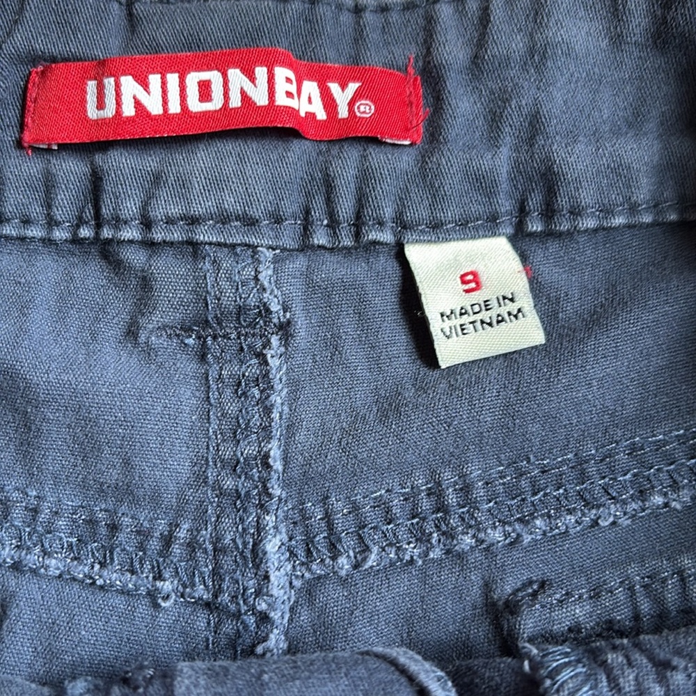 Juniors UNIONBAY Delaney Stretch Twill Blue Casual Utility Shorts Size 9 - Picture 4 of 7